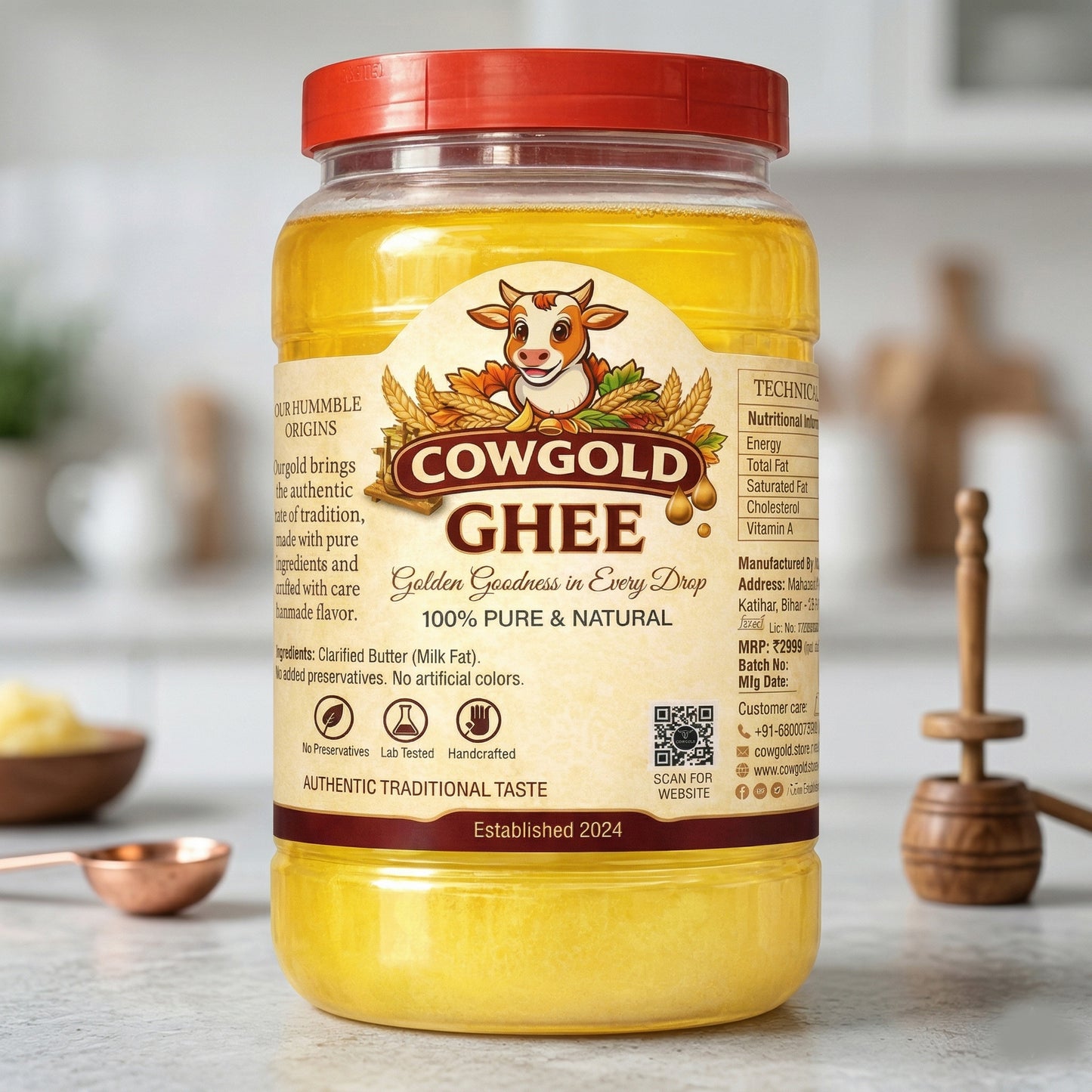 Cowgold Pure Desi Ghee – 100% Pure & Natural